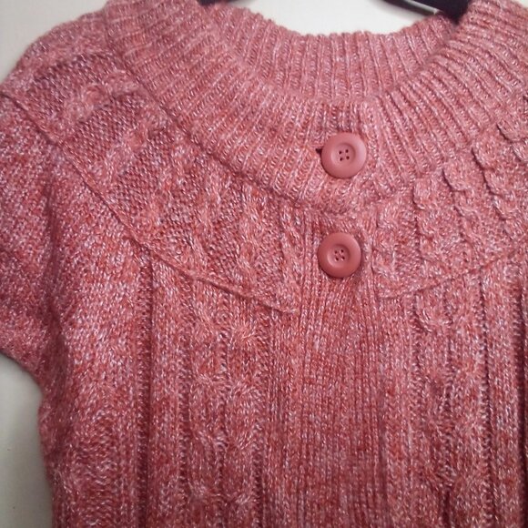 Sonoma Sweater Top L Sleeveless Open Front Brown Orange - Picture 8 of 12